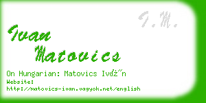 ivan matovics business card